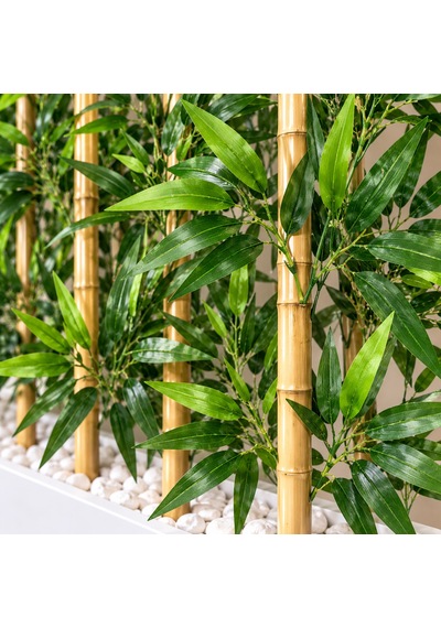 100 Cm Mdf Saksıda 10 Adet 150 Cm Bambu Separatör Beyaz Saksı