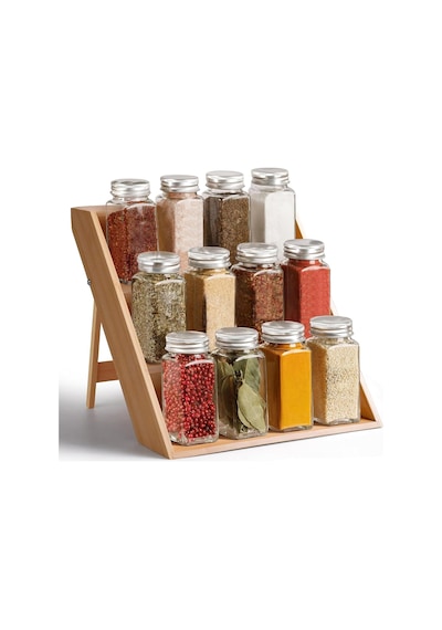Bambu 3 Katlı Katlanabilir Baharat Standı Çekmece İçi Kullanıma Uygun Baharatlar İçin Organizer Kavonozlar Ve Aksesuarlar Dahil Değildir Çok Renkli