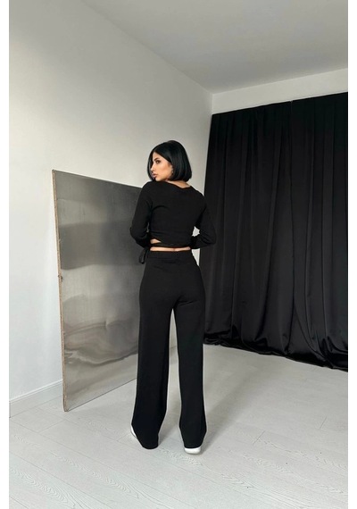 Defymoda Siyah Triko Takım Siyah