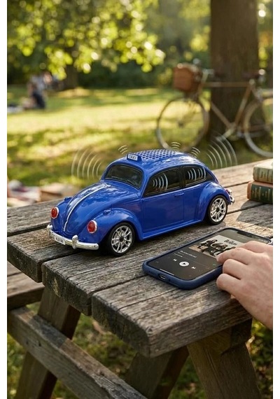 Premium Torima Bluetooth Hoparlör Retro Araba D49 Mavi Stil Obje Eğlence