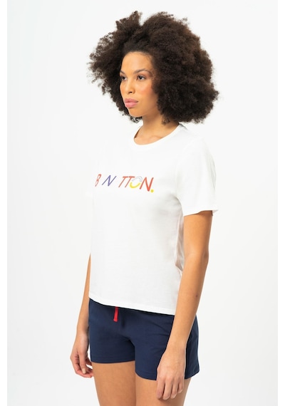 Benetton Bnt-w20382-23y Kadın T-shirt Bnt-w20382-r0152 Bej