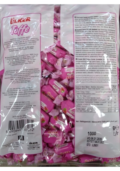Toffe Çilek Aromalı Yumuşak Şekerleme 1 Kg.