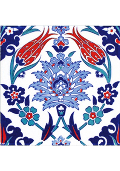 Armada Çini 20X20 Cm Ac 4 İznik Lale Desen Kütahya Çini Karo