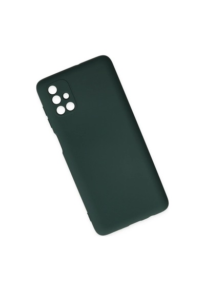 Samsung Galaxy M51 Kılıf Nano İçi Kadife Silikon - Koyu Yeşil