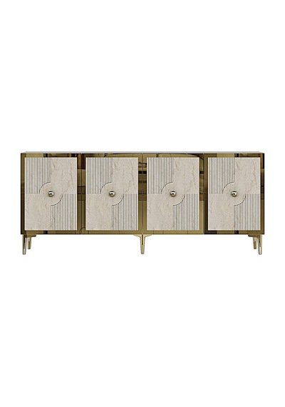 Ka1811btg Pega Konsol ,tv Sehpası Beyaz-traverten-gold 180cm