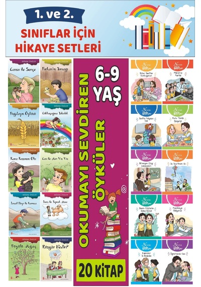 1.ve 2.sınıflar İçin Okuma Alışkanlığı Kazandıran Mükemmel 20 Li Hikaye Seti 3