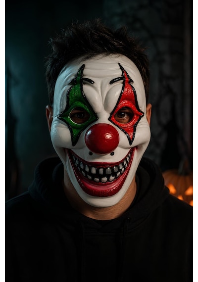 Korkunç Palyaço Maskesi Cadılar Bayramı Halloween Korku Kostüm Maskesi Tüm Yaşlar