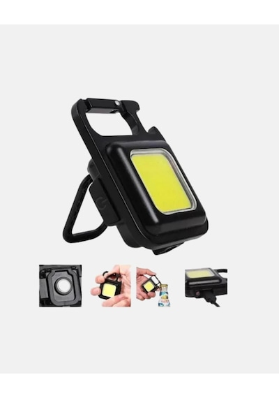 Şarjlı Cob Led Anahtarlık Fener 4 Modlu, Manyetik Ve Katlanabilir Standlı Yeni Nesil