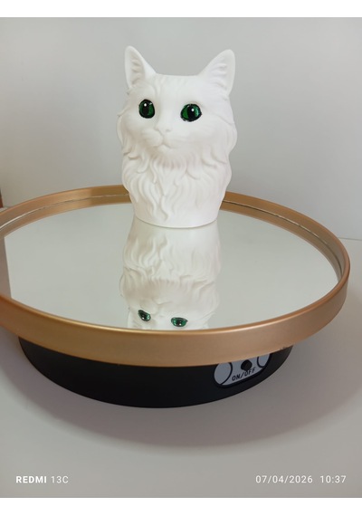 Kedi Figür Kalemlik Beyaz