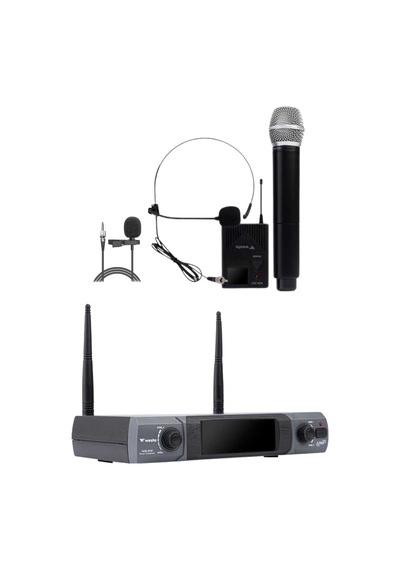 Westa Wm-202ht Çift Telsiz Mikrofon Seti 1 El + 1 Yaka/headset Kablosuz Mikrofon - 8697314964396