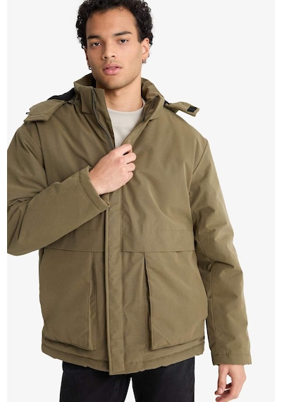 Defacto Su Geçirmez Slim Fit Kapüşonlu Mont F5690ax25wnkh260 Haki-kh260