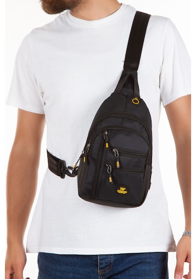 Newish Polo İmpertex Suya Dayanıklı Siyah-sarı Kulaklık Ve Usb Çıkışlı Unisex Omuz Ve Bel Çantası Siyah - Sarı