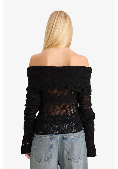 Defacto Coool Slim Fit Dar Kesim Omzu Açık Kazak G1333ax25wnbk27 Siyah