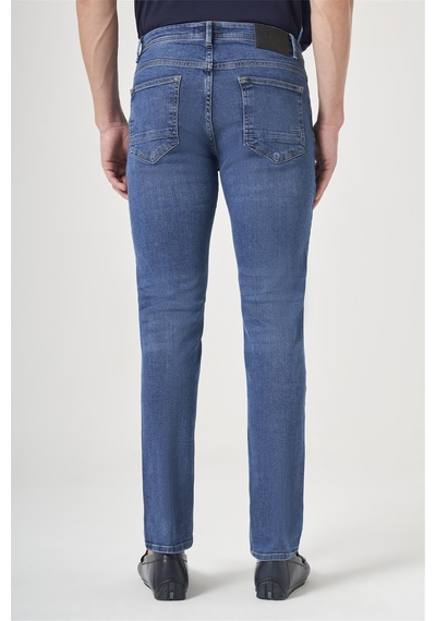 İmza 5 Cep Slim Fit Pamuklu Denim Pantolon 1023260166 Mavi