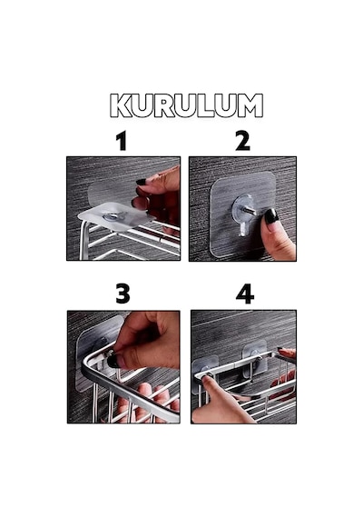 Süper Sağlam İz Bırakmaz Çerçeve Tablo Banyo Mutfak Ultra Güçlü Yapışkanlı Çivisiz Askı 2 Adet Çok Renkli