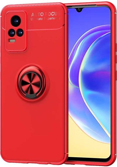 Goocamp Vivo V21e Kılıf Ravel Silikon Kapak - Kırmızı Kirmizi