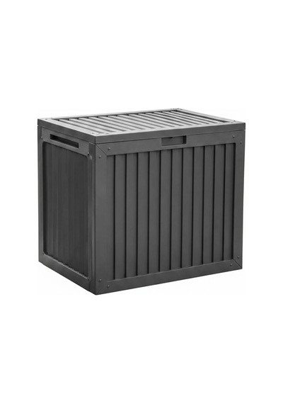 161001-012 130lt Kilitli Organizer Kapaklı Bahçe Balkon Kiler Sandığı Çok Amaçlı Depolama Sandığı Gri Diğer