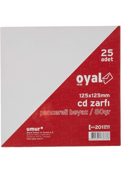 Beyaz Cd Zarfı 25 Adet 12,5x12,5cm