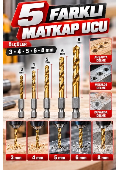 Gfb X-pro 18 Parça Bits & Matkap Ucu Seti 50 Mm Vidalama Uçları, 3-8 Mm Matkap Uçları, Somun Uçlar