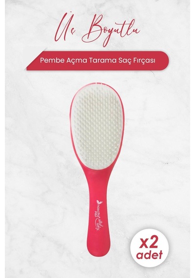 Nascita Professional Üç Boyutlu Açma Tarama Saç Fırçası Pembe 4190 X 2 Adet 0