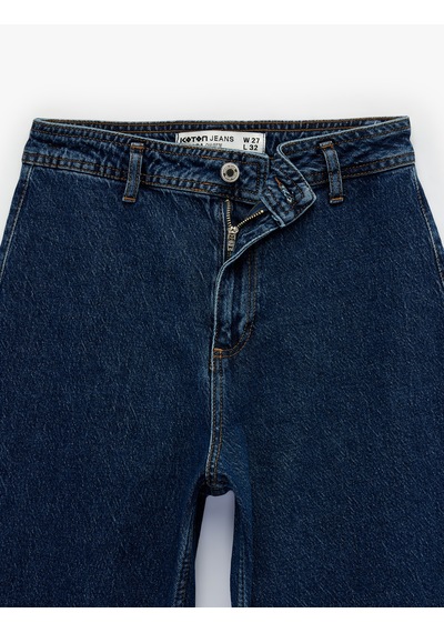 Koton Düğmeli Yüksek Bel Rahat Kesim Denim Pantolon - Culotte Jeans Koyu İndigo 6sal40112md İndigo Koton Düğmeli Yüksek Bel Rahat Kesim Denim Pantolon - Culotte Jeans Koyu İndigo 6sal40112md İndigo
