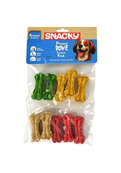 Snacky Munchy Renkli Press Köpek Çiğneme Kemiği 10'lu 110 G