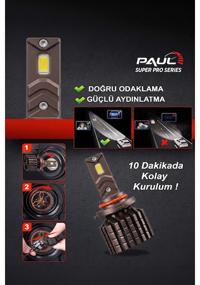 Paul Süper Pro 9005 24.000 Lümen Güç Şimşek Etkili Odaklı Ufuk Çizgili Csp Led
