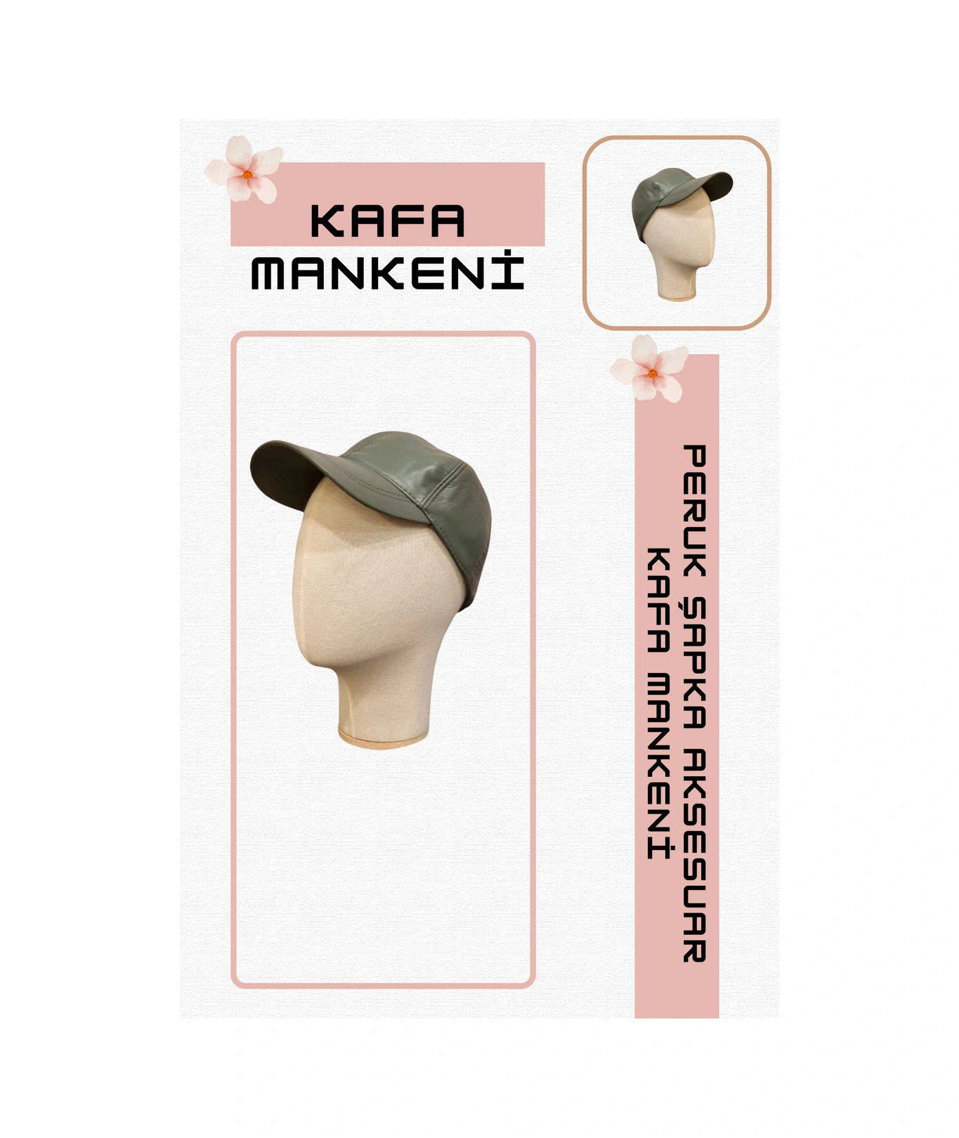 Erkek Kumaş Kafa Mankeni Şapka Peruk Aksesuar Sergileme Mağaza  Mankeni 02