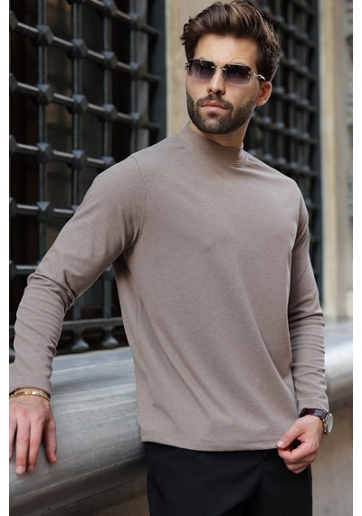 Madmext Vizon Yarım Balıkçı Yaka Slim Fit Erkek Sweatshirt E7202