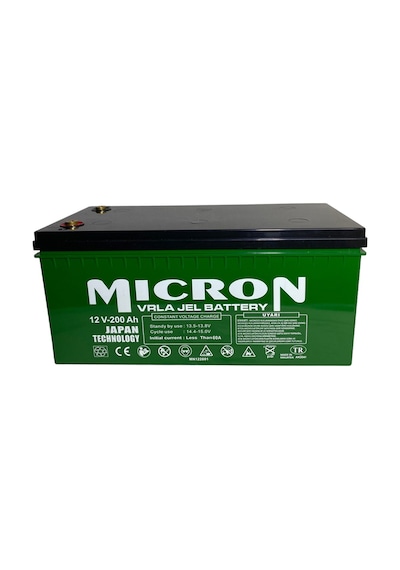 Micron 12v 200 Ah Japon Teknoloji Vrla Jel Akü Akü Batarya, Pil