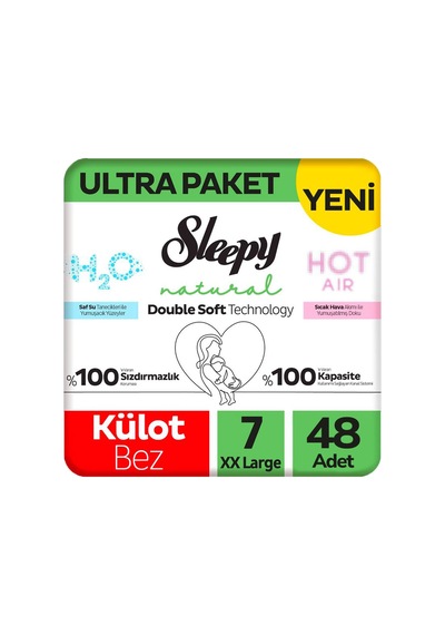 Sleepy 7 Beden Külot Bez Natural Double Soft Ultra Paket 48 Adet