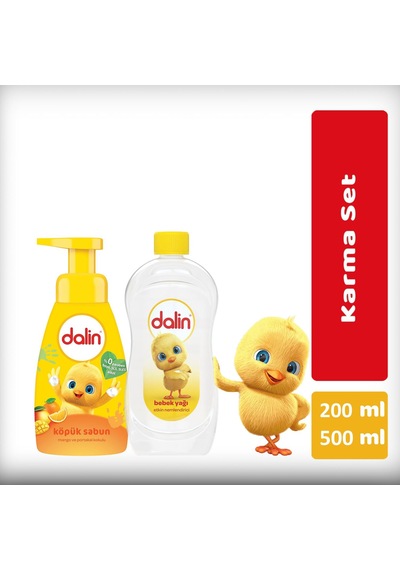 Dalin Bebe Yağı 500 ML + Dalin Mango ve Portakal Kokulu Köpük Sabun 200 ML