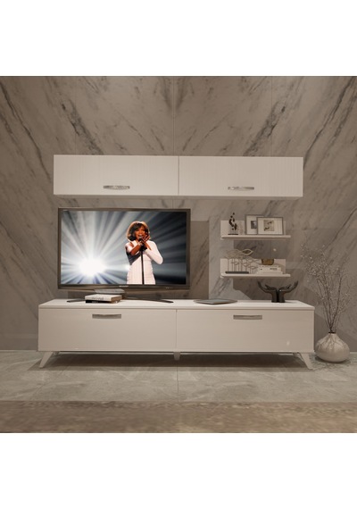 Decoraktiv Eko 5 Slm Std Retro Tv Ünitesi Tv Sehpası Beyaz