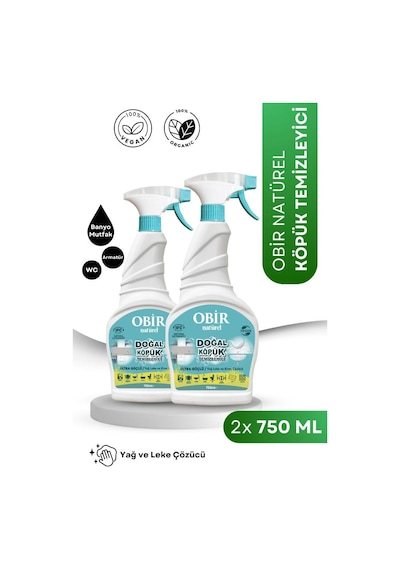 Obir Natürel Köpük Temizleyici 2'li Set 750 Ml X 2 Doğal Ve Etkili Temizlik