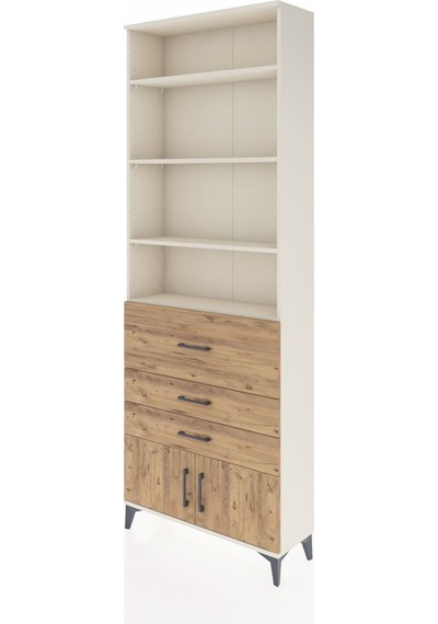 Arges Dolap 3 Raflı 2 Kapaklı Tek Askılı 88x30x243 Aytaşı-çam Aytaşı