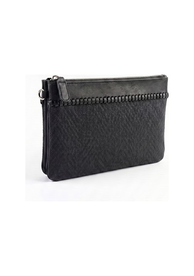 Zenıx Siyah Desenli Kadın Clutch Çanta