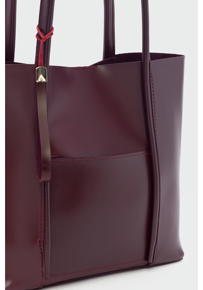 Shule Bags Pebbled Omuz Çantası Bordo Bordo