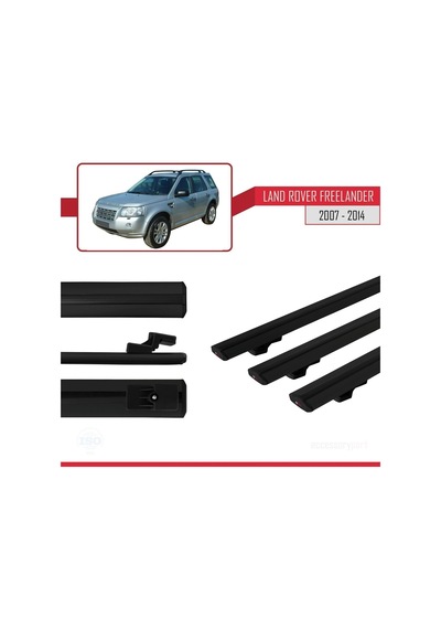 Land Rover Freelander 2007-2014 Arası İle Uyumlu Basic Model Ara Atkı Tavan Barı Siyah 3 Adet