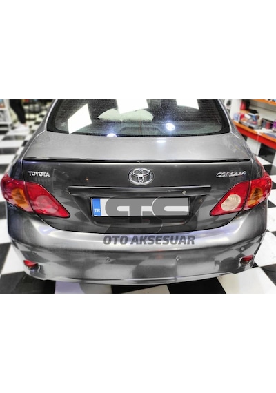 Sts Oto Aksesuar Toyota Corolla Uyumlu 2007 - 2011  Bagaj Üstü Slim Spoiler Bagaj Çıtası (Parlak Siyah) Piano Black