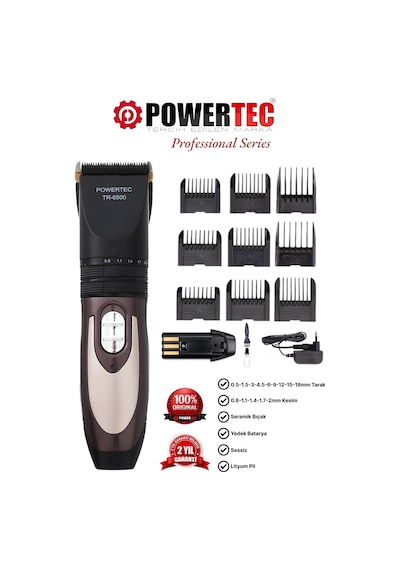 Powertec TR-6500 Şarjlı Saç Sakal Tıraş  Makinesi