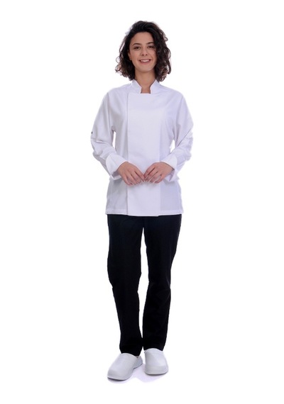 Unisex Aşçı Ceket Koltuk Altı Fileli Beyaz