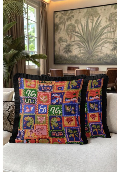 Egzotik Patchwork Saçaklı Yastık Kılıfı-maksimalist Etnik Turuncu Mavi Siyah Püsküllü Kırlent Kılıfı Buzlu Atlas Aura Egzotik Patchwork Saçaklı Yastık Kılıfı-maksimalist Etnik Turuncu Mavi Siyah Püsküllü Kırlent Kılıfı Buzlu Atlas Aura