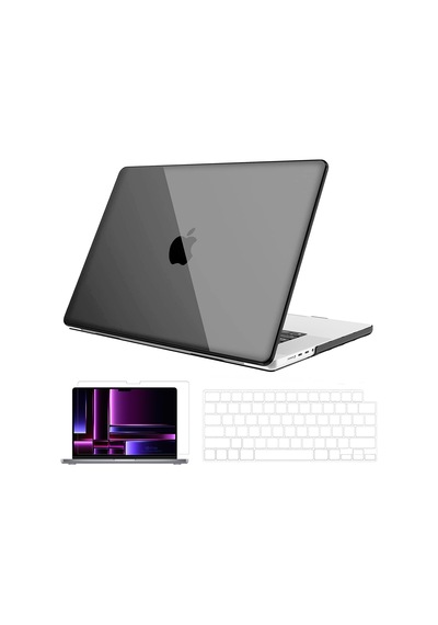 NovStrap Apple Uyumlu MacBook Pro 2023 M2 16 inc A2780 Parlak Kılıf + Şeffaf Klavye Kılıfı + Film