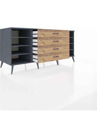 Kronos Konsol 6 Raflı 4 Çekmeceli 176x59x83 Antrasit-antrasit/çam Antrasit/çam Kronos Konsol 6 Raflı 4 Çekmeceli 176x59x83 Antrasit-antrasit/çam Antrasit/çam