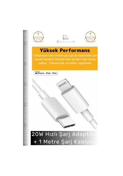 Şarjadaptör 20w Hızlı Şarj Adaptör Seti Lightning Data Type C Kablosu 7 8 X 11 12 13 14 15 Plus Pro