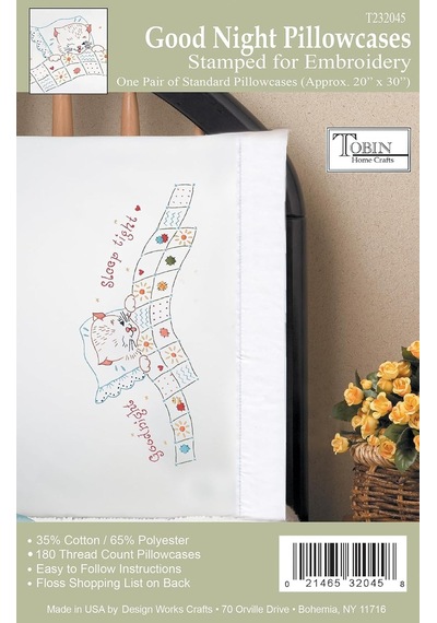 Damgalı Yastık Kılıfı Gece, T 50,8 Cm X 76,2 Cm Nakış Seti, İyi Geceler Çok Renkli