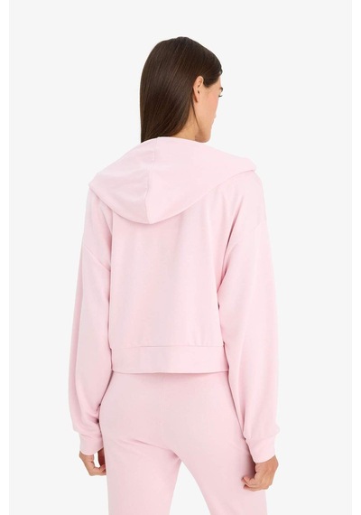 Defacto Loose Fıt Kapüşonlu Modal Hırka G2204ax26sppn74 Pembe-pn74