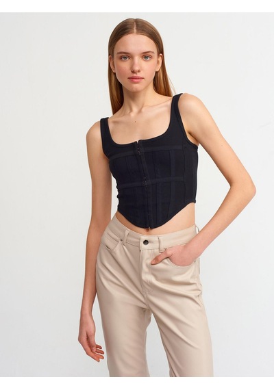 Dilvin Korse Top-siyah Siyah