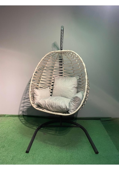 Stokhome38 Narcil Tek Kişilik Rattan Salincak Bej