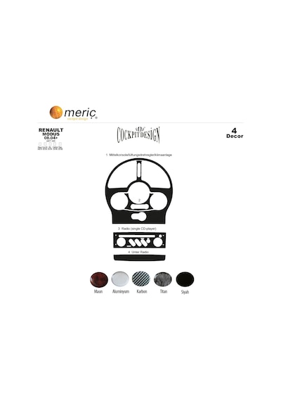 Meriç® Renault Modus Ön Torpido Kaplama 4 Parça 2004-2008 (530157261)